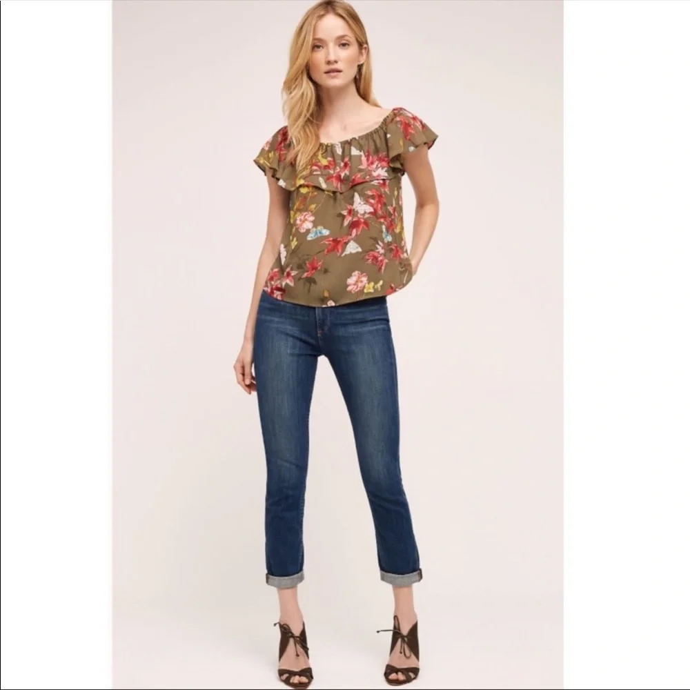 Anthropologie Maeve Vallita Off The Shoulder Floral Top Size S - Picture 10 of 13